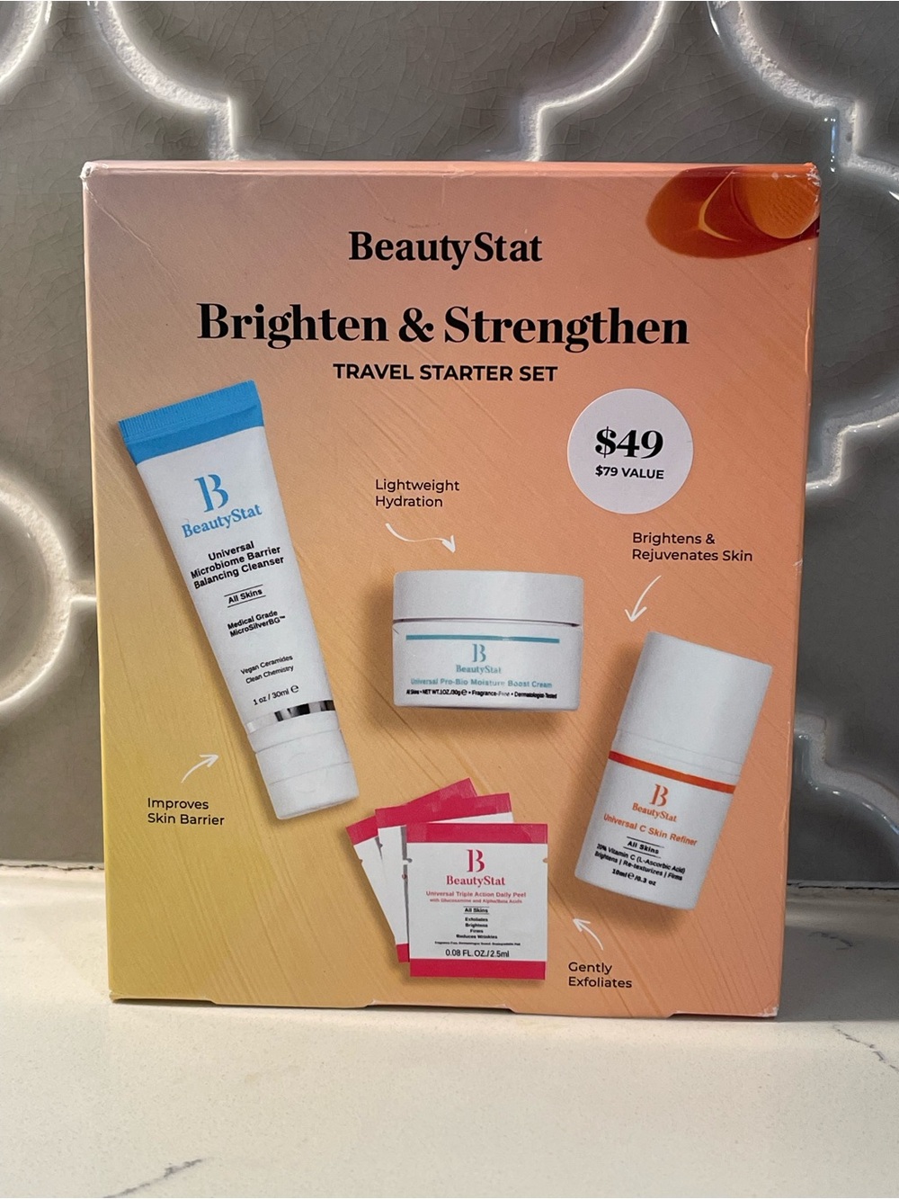 BeautyStat Travel Starter Set - Peach, Coral, Blue, White - Picture 1 of 1